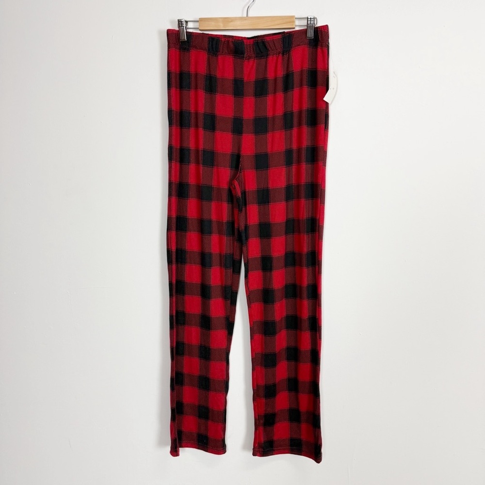 Jaclyn New York Pajama Pants Womens Medium Red Buffalo Check Sleepwear NWT